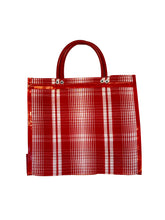 Load image into Gallery viewer, Red Checked Mercado Bag - Medium - LALO THE SHOP
