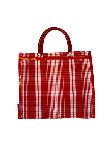 Red Checked Mercado Bag - Medium - LALO THE SHOP