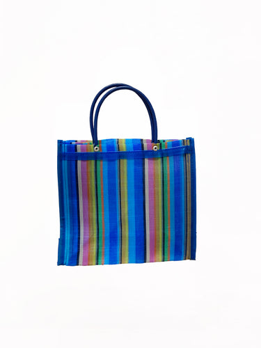 Blue Multi Stripe Mercado Bag - Mini - LALO THE SHOP