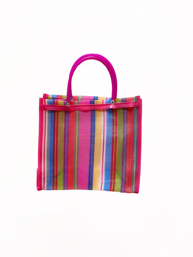 Pink Multi Stripe Mercado Bag - Mini - LALO THE SHOP